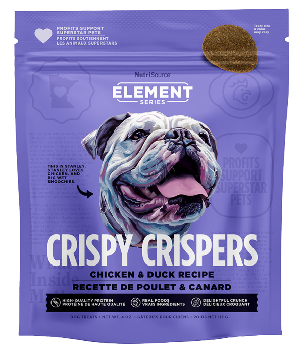 NutriSource Element Series Crispy Crispers Chicken & Duck Dog Treats Supply