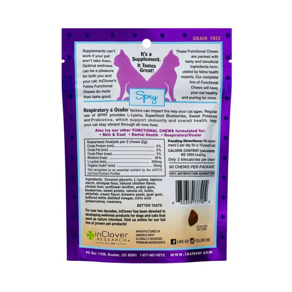 InClover Spry Respiratory & Ocular Support Soft Chews Supplement for Cats Hot on Sale - Image 2