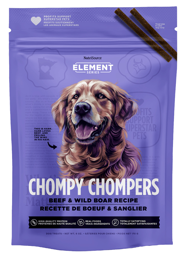 NutriSource Element Series Chompy Chompers Beef & Wild Boar Dog Treats Sale